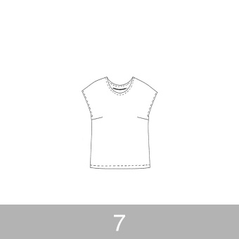 オリジナルパターン#002_フレンチスリーブブラウス_7号