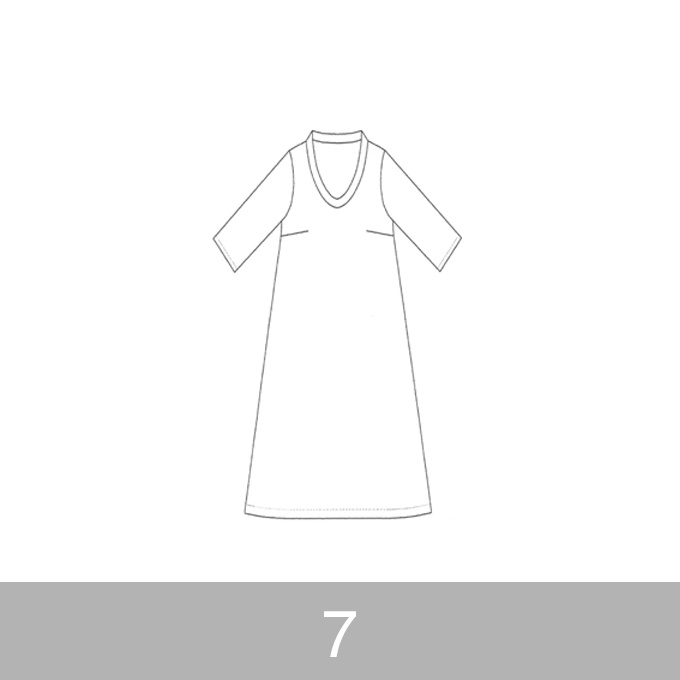 オリジナルパターン#009_スタンドカラーワンピース_7号 イメージ1
