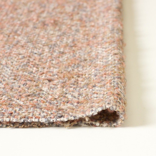 ウールモヘア×ミックス(ピンク＆グレー)×ループツイード_イタリア製 - fab-fabric sewing studio | 布地の