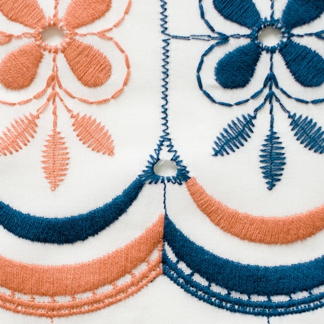 コットン×フラワー(ホワイト)×ローン刺繍_全2色 イメージ1