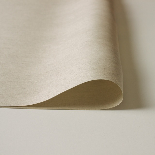 シルク＆リネン×無地(グレイッシュベージュ)×バックサテンシャンタン - fab-fabric sewing studio | 布地の