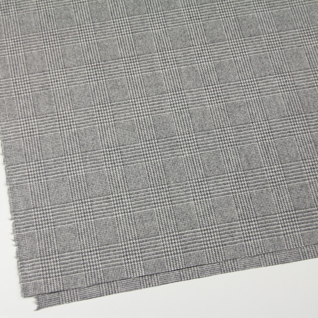 ウール＆ナイロン混×グレンチェック(ライトグレー)×千鳥格子_全2色 - fab-fabric sewing studio | 布地の