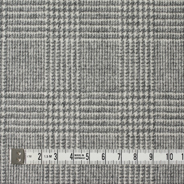 ウール＆ナイロン混×グレンチェック(ライトグレー)×千鳥格子_全2色 - fab-fabric sewing studio | 布地の