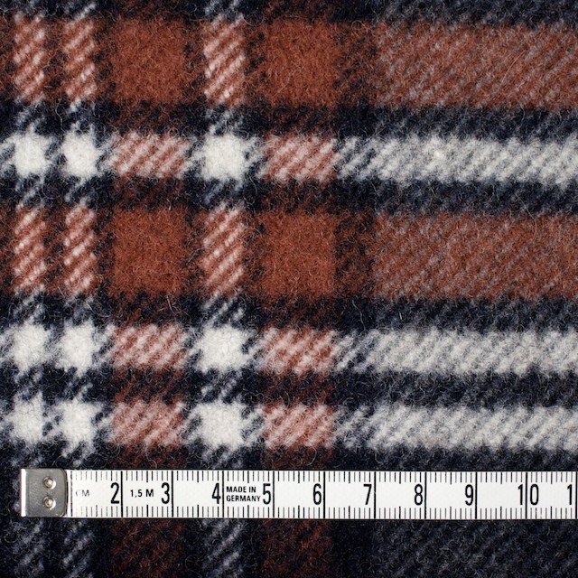 ウール&ポリエステル×チェック(レッドブリック、ブラック&グレー)×厚カルゼ イメージ4