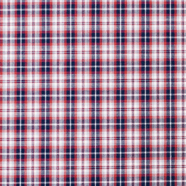 コットン×チェック(レッド&ネイビー)×ブロード イメージ1