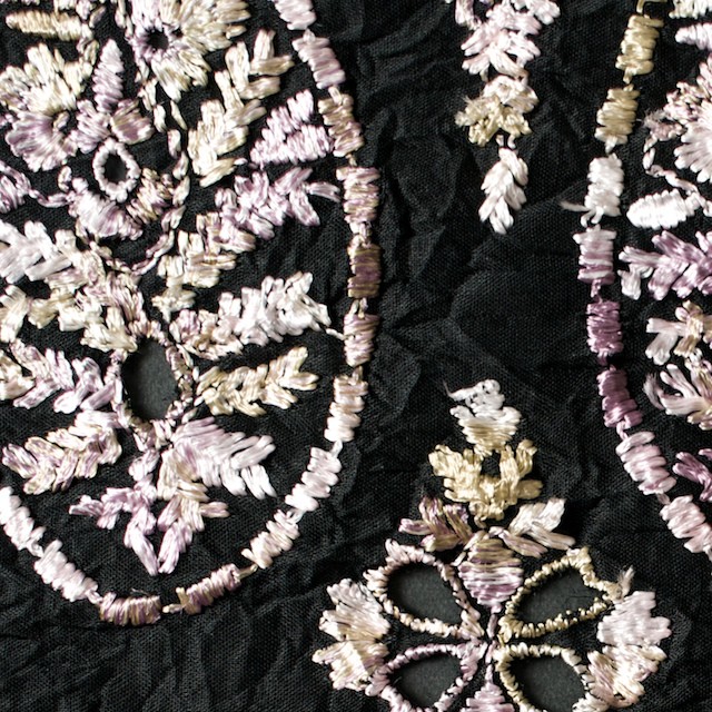 コットン×ペイズリー(ブラック)×ボイル刺繍_全2色 イメージ1