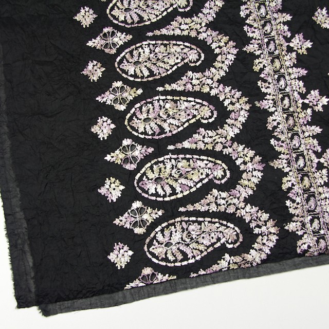 コットン×ペイズリー(ブラック)×ボイル刺繍_全2色 イメージ2