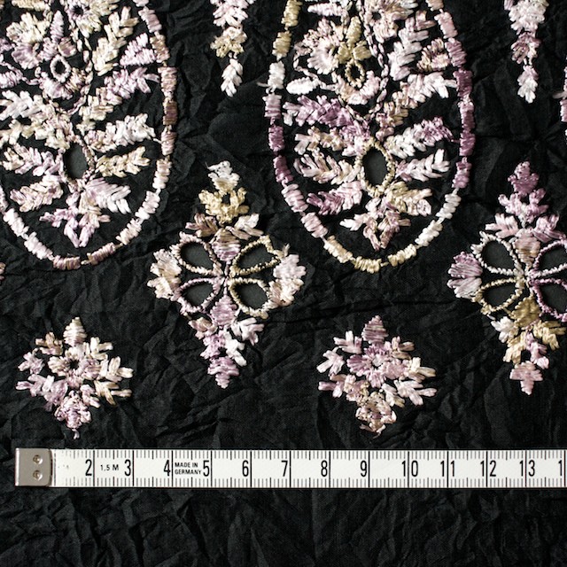コットン×ペイズリー(ブラック)×ボイル刺繍_全2色 イメージ4