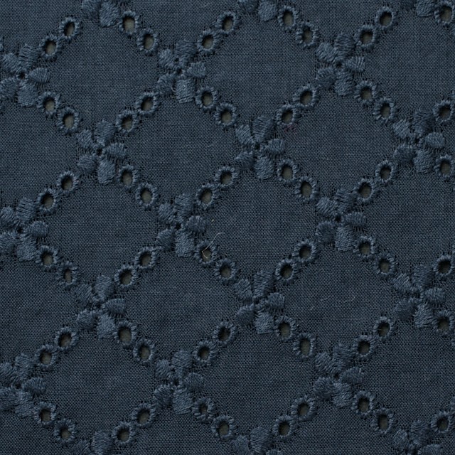 コットン×フラワー(アイアンネイビー)×ローン刺繍 イメージ1