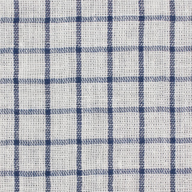 コットン×チェック(ネイビー)×Wガーゼ イメージ1