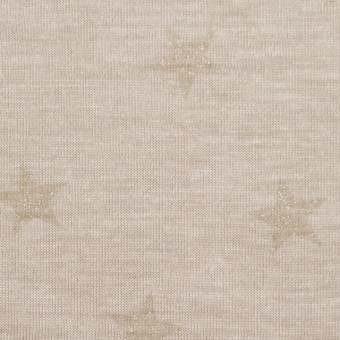 コットン&モダール×スター(ベージュ)×天竺ニット