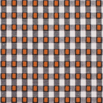 コットン×チェック(ホワイト&オレンジ、ブラック)×ドビーブロード