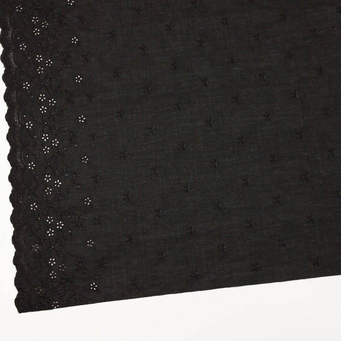 コットン×ボーダー(ブラック)×ローン刺繍No1_全2色 イメージ2