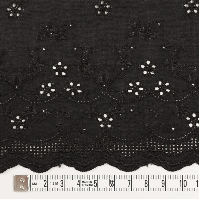 コットン×ボーダー(ブラック)×ローン刺繍No1_全2色 イメージ4