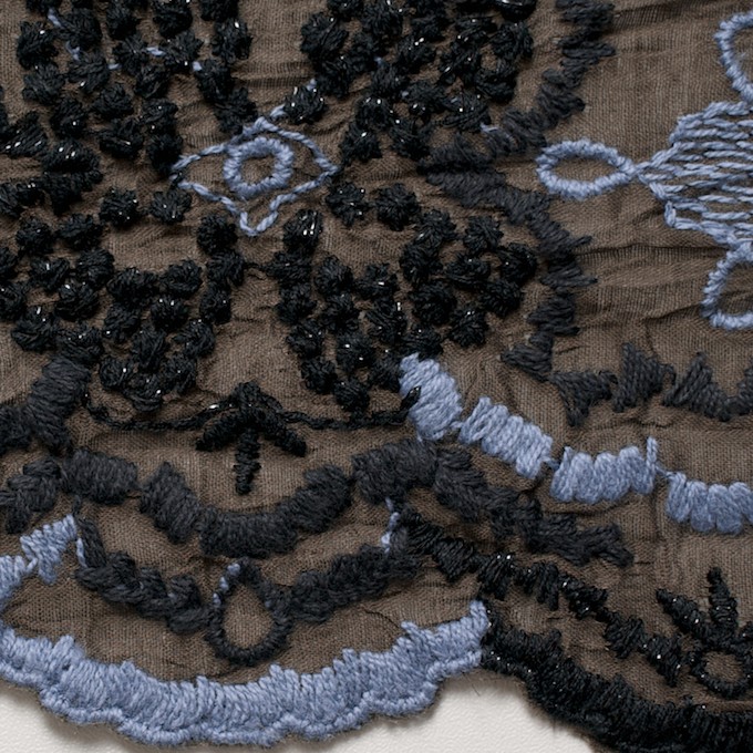コットン×フラワー(ブラウン)×ボイル刺繍_全4色 イメージ1