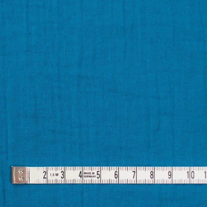 コットン×無地(ターコイズブルー)×Wガーゼワッシャー_全20色 イメージ4