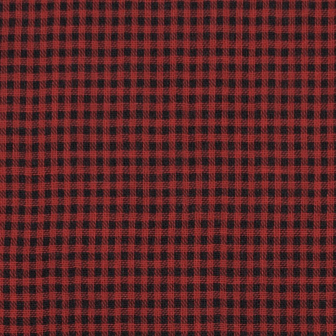 コットン×チェック(レッド&ブラック)×Wガーゼ_全3色 イメージ1