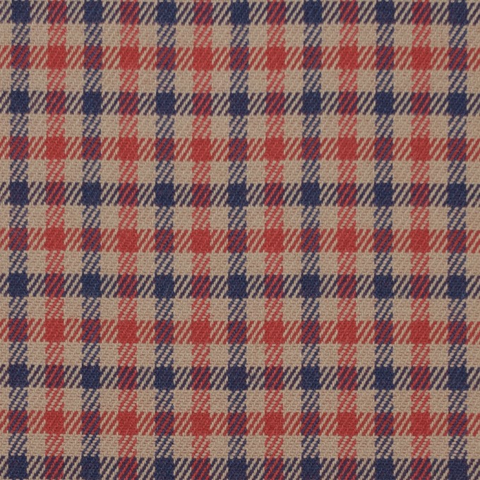 コットン&ポリウレタン×チェック(レッド&ネイビー)×ビエラストレッチ_全2色 イメージ1