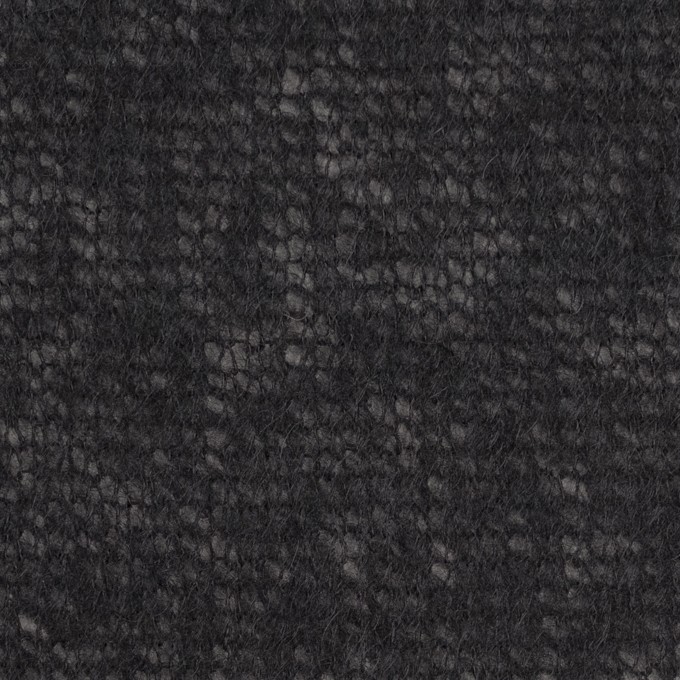 アクリル&ウール×無地(ブラック)×メッシュニット イメージ1