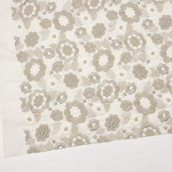 コットン×フラワー(ベージュゴールド)×ボイル刺繍 - fab-fabric sewing studio | 布地のオンライン通販とソーイングスクール
