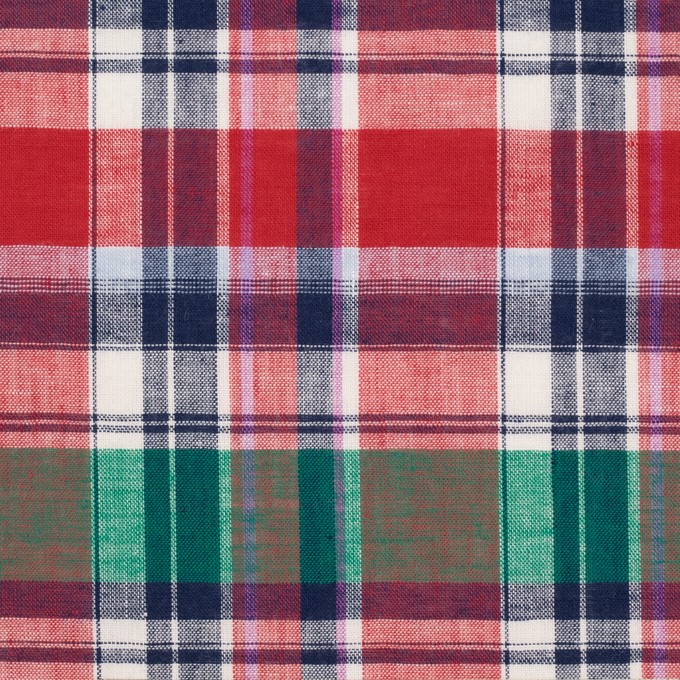 コットン×チェック(レッド、フォレストグリーン&ネイビー)×薄シーチング イメージ4