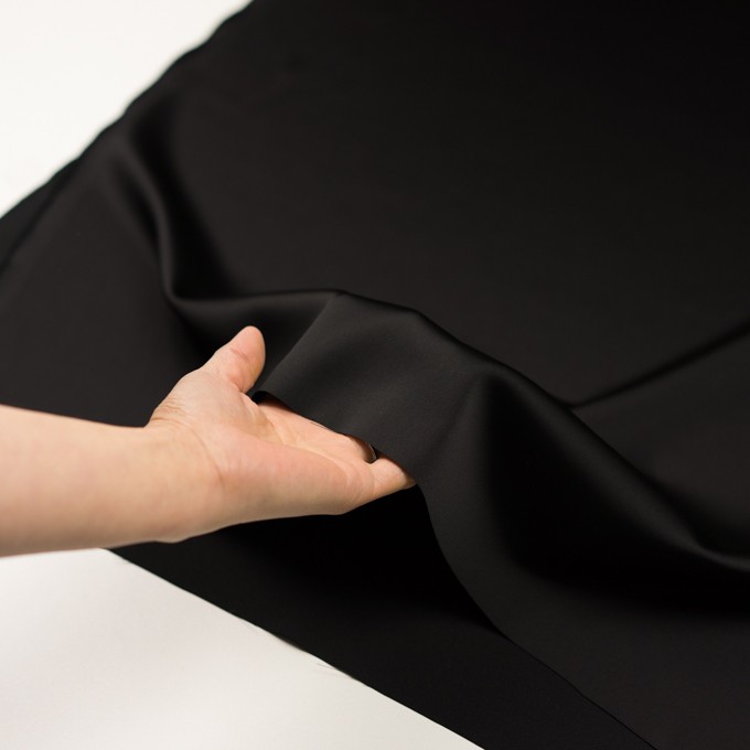 トリアセテート＆ポリエステル×無地(ブラック)×サテン - fab-fabric sewing studio | 布地のオンライン通販と