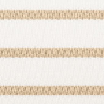 コットン×ボーダー(オークル)×天竺ニット_全2色