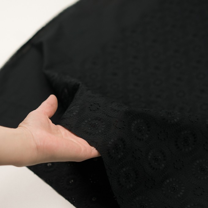 コットン×フラワー(ブラック)×ローン刺繍_全6色 イメージ5