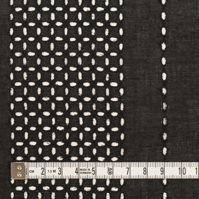 コットン×ストライプ(ブラック)×ローン刺繍_全2色 イメージ4