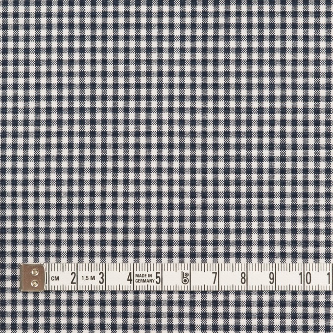 コットン&ポリウレタン×チェック(ダークネイビー)×ポプリンストレッチ イメージ4