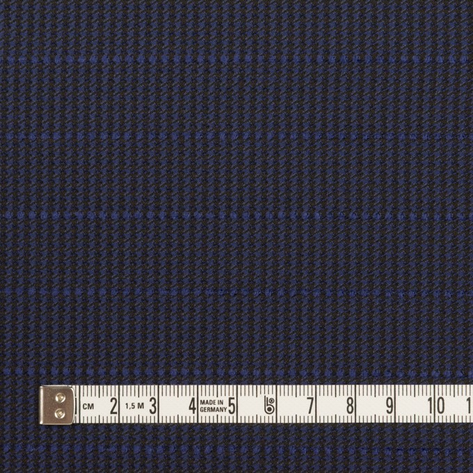 ウール&ポリウレタン×チェック&ボーダー(グレープ&ブラック)×千鳥格子ストレッチ_全2色_イタリア製 イメージ4