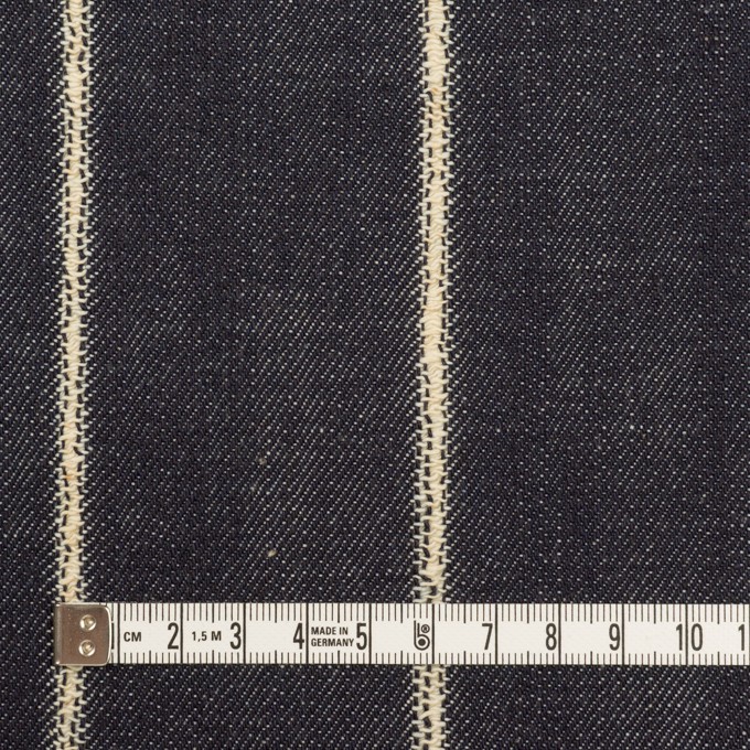 コットン×ストライプ(インディゴ)×セルビッチ・デニム(13.5oz) イメージ4