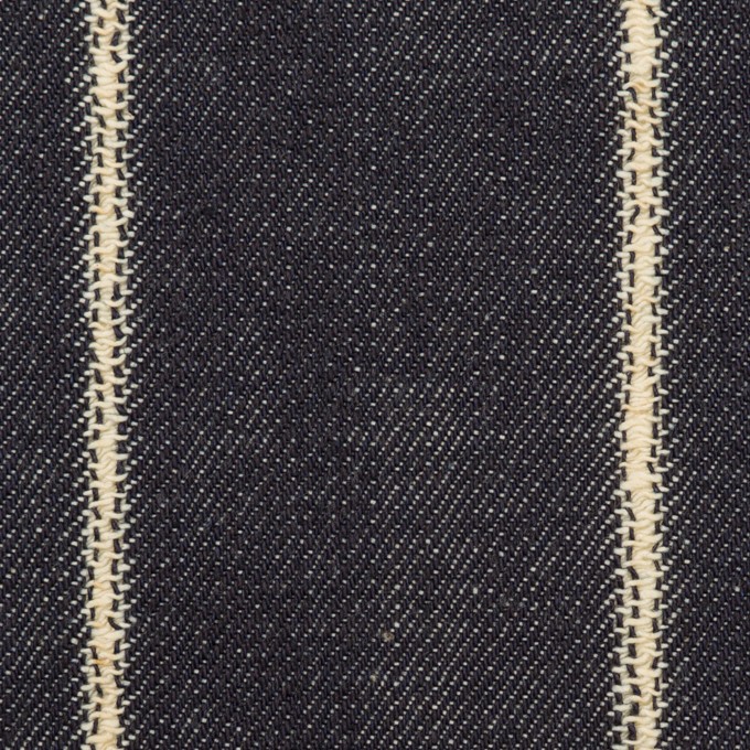 コットン×ストライプ(インディゴ)×セルビッチ・デニム(13.5oz) イメージ1