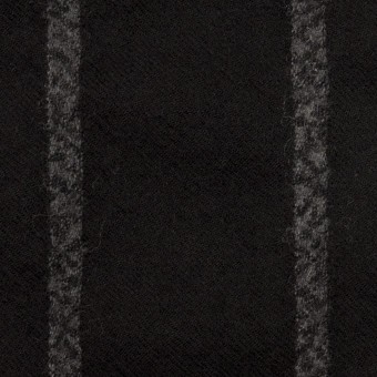 ウール×ストライプ(ブラック&チャコールグレー)×ガーゼ