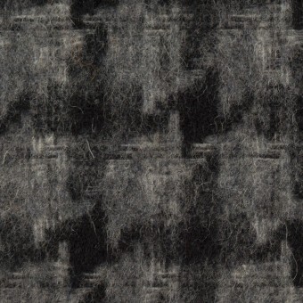 【140cmカット】ウール＆アクリル混×千鳥格子(チャコールグレー＆ブラック)×かわり織_全3色のサムネイル