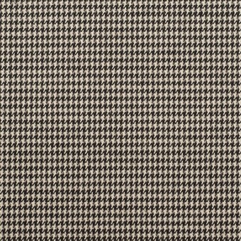 ウール＆ポリウレタン×チェック(エクリュ＆ブラック)×千鳥格子ストレッチのサムネイル