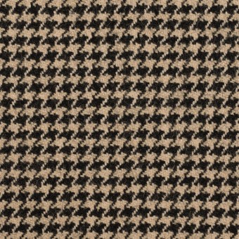 ウール×チェック(ベージュ＆ブラック)×千鳥格子のサムネイル