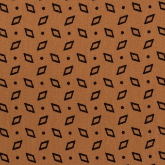 ポリエステル×幾何学模様(キャラメル＆ブラック)×デシンのサムネイル