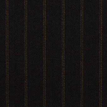ポリエステル＆レーヨン混×ストライプ(ブラック、グレー＆オーカー)×ヘリンボーン・ストレッチのサムネイル