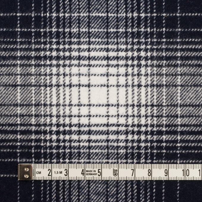 コットン×チェック(ダークネイビー)×フランネル | fab-fabric sewing studio | 布地のオンライン通販とソーイングスクール