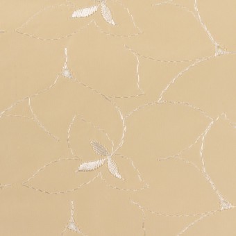 ポリエステル＆レーヨン×フラワー(クリームイエロー)×形状記憶シャンブレータフタ刺繍_全2色のサムネイル