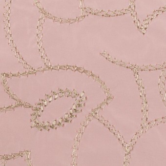 ポリエステル＆レーヨン×フラワー(ピンクベージュ)×形状記憶シャンブレータフタ刺繍_全2色のサムネイル