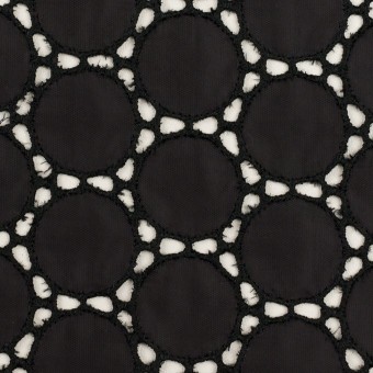 ポリエステル×サークル(ブラック)×タフタ刺繍のサムネイル
