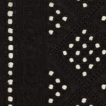 コットン×幾何学模様(ブラック)×ローン刺繍_全2色のサムネイル