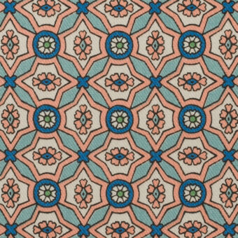 コットン×幾何学模様(アイスブルー＆サーモンピンク)×ビエラ_全4色のサムネイル
