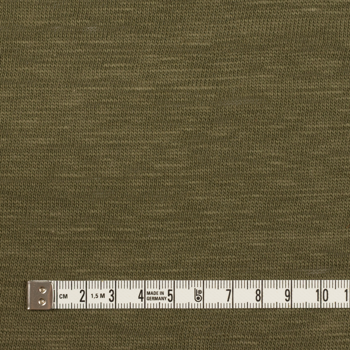 コットン＆リネン×無地(オリーブグリーン)×天竺ニット_全2色 | fab-fabric sewing studio | 布地のオンライン通販