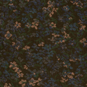 コットン×フラワー(ダークブラウン、サーモンピンク＆ブルーグレー)×細コーデュロイのサムネイル
