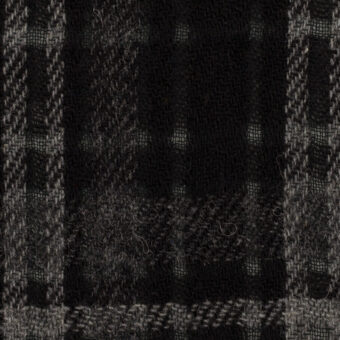 【アウトレット】ウール混×チェック(ブラック＆グレー)×かわり織のサムネイル