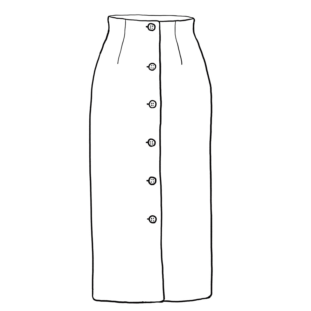 本日のお見立て #047 フロントボタンのタイトスカートのサムネイル