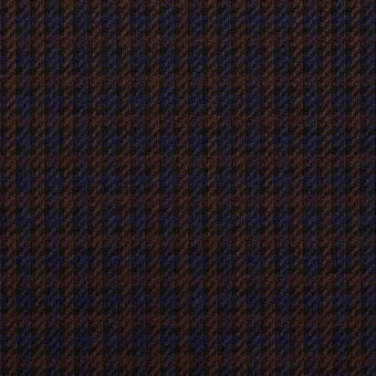 ポリエステル＆レーヨン×チェック(ネイビー＆ブラウン)×かわり織のサムネイル
